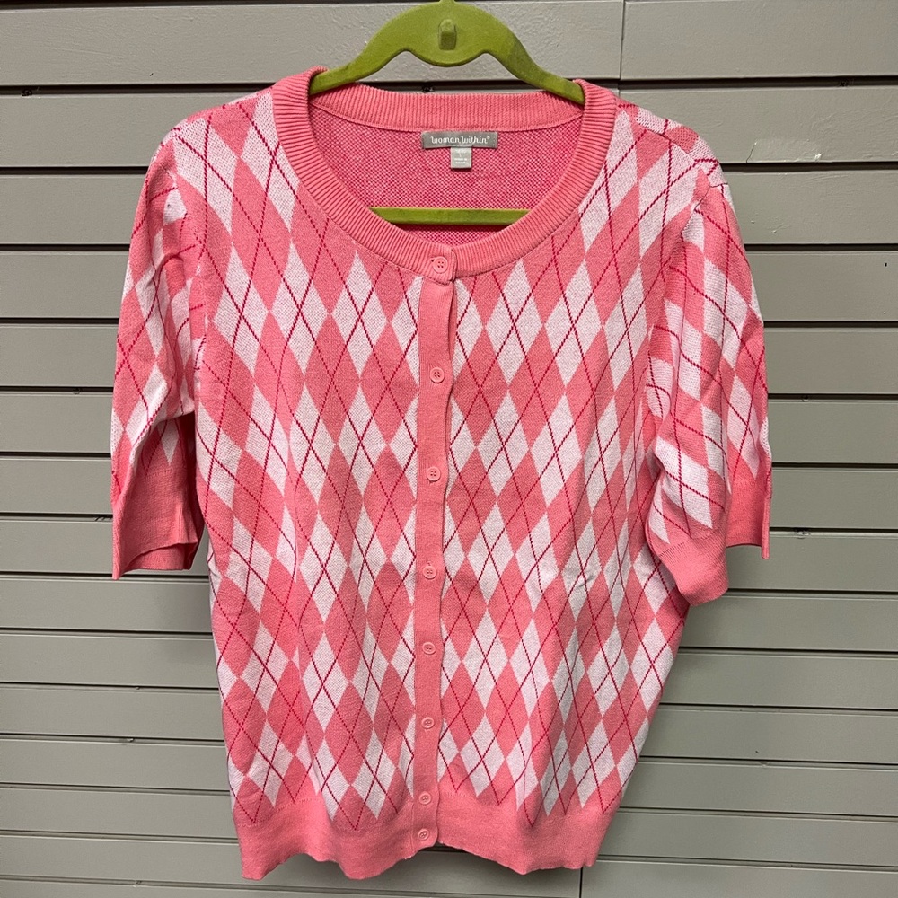 Woman Within Women’s Peach Color Cardigan Size L. New!